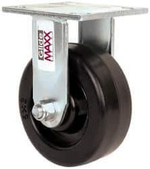 Value Collection - 5" Diam x 2" Wide x 6-1/2" OAH Top Plate Mount Rigid Caster - Phenolic, 1,000 Lb Capacity, Roller Bearing, 4 x 4-1/2" Plate - Apex Tool & Supply