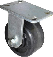 Value Collection - 6" Diam x 3" Wide x 7-1/2" OAH Top Plate Mount Rigid Caster - Phenolic, 2,000 Lb Capacity, Roller Bearing, 4-1/2 x 6-1/4" Plate - Apex Tool & Supply