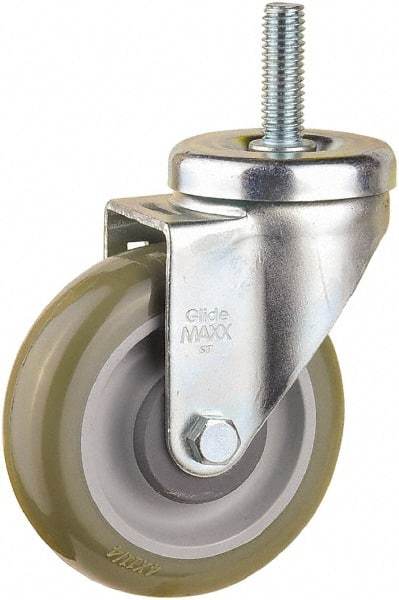 Value Collection - 4" Diam x 1-1/4" Wide x 5-13/32" OAH Stem Mount Swivel Caster - Polyurethane, 300 Lb Capacity, Ball Bearing, 1/2-13 x 1-1/2" Threaded Stem - Apex Tool & Supply