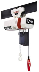 Coffing - 1/2 Ton Capacity, 32 FPM Lift Speed, Electric Chain Hoist - 15' Max Lift, 17-11/32" Min Headroom, 1 Chain - Apex Tool & Supply