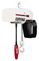 Coffing - 1/4 Ton Capacity, 16 FPM Lift Speed, Electric Chain Hoist - 20' Max Lift, 18-1/8" Min Headroom, 1 Chain - Apex Tool & Supply