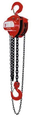 Coffing - 4,000 Lb Lifting Capacity, 15' Lift Height, Hand Hoist - Made from Chain, 75' Overhaul to Lift 1', 74 Lb Avg Pull to Lift Rated Load - Apex Tool & Supply