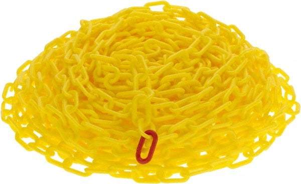 NMC - 100' Long x 2" Wide Plastic Chain - Yellow - Apex Tool & Supply