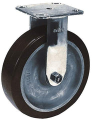 Albion - 8" Diam x 2" Wide x 9-1/2" OAH Top Plate Mount Rigid Caster - Polyurethane, 900 Lb Capacity, Roller Bearing, 4 x 4-1/2" Plate - Apex Tool & Supply