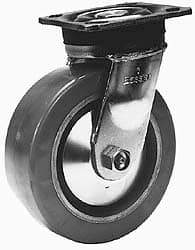 Albion - 8" Diam x 2" Wide x 9-1/2" OAH Top Plate Mount Rigid Caster - Polyurethane, 900 Lb Capacity, Roller Bearing, 4 x 4-1/2" Plate - Apex Tool & Supply