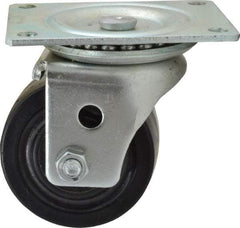 Albion - 3" Diam x 1-13/16" Wide x 3-31/32" OAH Top Plate Mount Swivel Caster - Phenolic, 700 Lb Capacity, Roller Bearing, 3-1/8 x 4-1/8" Plate - Apex Tool & Supply