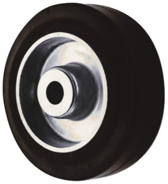 Albion - 5 Inch Diameter x 2 Inch Wide, Rubber Caster Wheel - 450 Lb. Capacity, 2-3/8 Inch Hub Length, 1/2 Inch Axle Diameter, Sealed Roller Bearing - Apex Tool & Supply