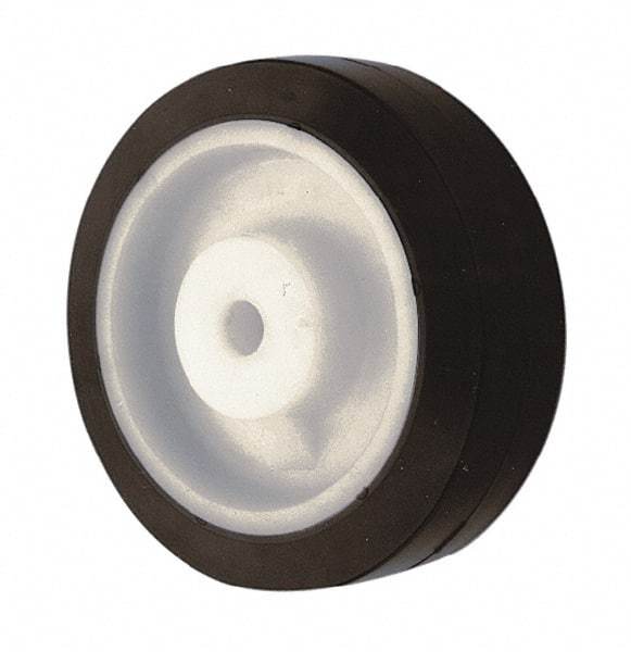 Albion - 6 Inch Diameter x 2 Inch Wide, Rubber Caster Wheel - 400 Lb. Capacity, 2-3/8 Inch Hub Length, 1/2 Inch Axle Diameter, Roller Bearing - Apex Tool & Supply