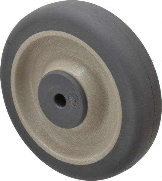 Albion - 5 Inch Diameter x 1-1/4 Inch Wide, Rubber Caster Wheel - 250 Lb. Capacity, 1-9/16 Inch Hub Length, 3/8 Inch Axle Diameter, Ball Bearing - Apex Tool & Supply