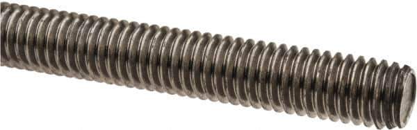 Made in USA - 7/16-14 UNC (Coarse), 6' Long, Low Carbon Steel Threaded Rod - Oil Finish Finish, Right Hand Thread - Apex Tool & Supply