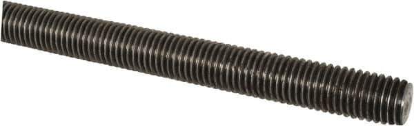 Made in USA - 7/8-9 UNC (Coarse), 6' Long, Low Carbon Steel Threaded Rod - Oil Finish Finish, Right Hand Thread - Apex Tool & Supply