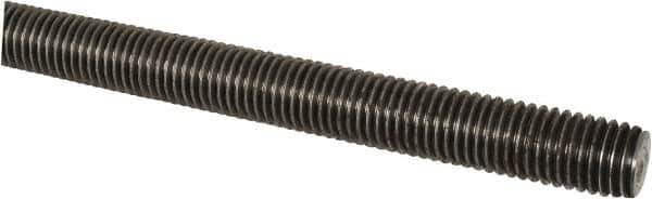 Made in USA - 1-8 UNC (Coarse), 6' Long, Low Carbon Steel Threaded Rod - Oil Finish Finish, Right Hand Thread - Apex Tool & Supply