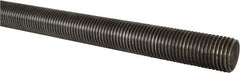 Made in USA - 1-1/2-6 UNC (Coarse), 6' Long, Low Carbon Steel Threaded Rod - Oil Finish Finish, Right Hand Thread - Apex Tool & Supply