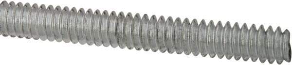Value Collection - #10-24 UNC (Coarse), 6' Long, Low Carbon Steel Threaded Rod - Zinc-Plated Finish, Right Hand Thread - Apex Tool & Supply