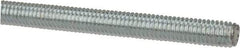 Made in USA - 3/8-16 UNC (Coarse), 6' Long, Low Carbon Steel Threaded Rod - Zinc-Plated Finish, Right Hand Thread - Apex Tool & Supply