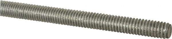 Made in USA - 1/2-13 UNC (Coarse), 6' Long, Low Carbon Steel Threaded Rod - Zinc-Plated Finish, Right Hand Thread - Apex Tool & Supply