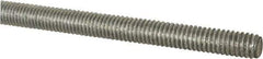 Made in USA - 1/2-13 UNC (Coarse), 6' Long, Low Carbon Steel Threaded Rod - Zinc-Plated Finish, Right Hand Thread - Apex Tool & Supply