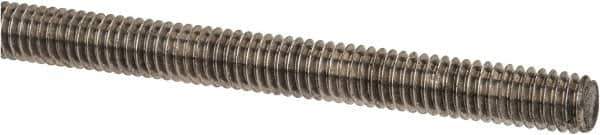 Made in USA - 5/8-11 UNC (Coarse), 6' Long, Low Carbon Steel Threaded Rod - Zinc-Plated Finish, Right Hand Thread - Apex Tool & Supply