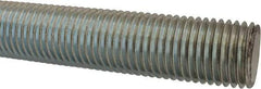 Made in USA - 1-1/4-7 UNC (Coarse), 6' Long, Low Carbon Steel Threaded Rod - Zinc-Plated Finish, Right Hand Thread - Apex Tool & Supply