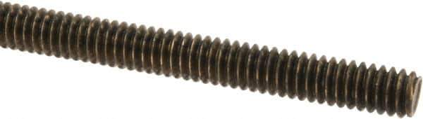 Made in USA - 1/4-20 UNC (Coarse), 6' Long, Brass Threaded Rod - Right Hand Thread - Apex Tool & Supply