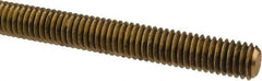 Made in USA - 3/8-16 UNC (Coarse), 6' Long, Brass Threaded Rod - Right Hand Thread - Apex Tool & Supply