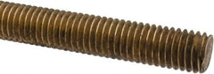 Made in USA - 1/2-13 UNC (Coarse), 6' Long, Brass Threaded Rod - Right Hand Thread - Apex Tool & Supply