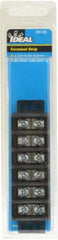Ideal - 6 Poles, 600 Volt, 30 Amp, -40 to 266°F, Polyester Thermoplastic, Polyester Thermoplastic Multipole Terminal Block - Zinc Plated Steel, 22 to 10 AWG Compatibility, 0.81 Inch High - Apex Tool & Supply