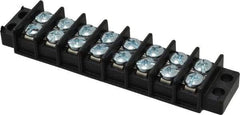 Ideal - 8 Poles, 300 Volt, 30 Amp, -40 to 266°F, Polyester Thermoplastic, Polyester Thermoplastic Multipole Terminal Block - Zinc Plated Steel, 22 to 14 AWG Compatibility, 0.41 Inch High - Apex Tool & Supply