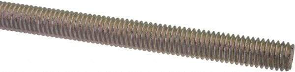 Value Collection - #10-32 UNF (Fine), 6' Long, Low Carbon Steel Threaded Rod - Zinc-Plated Finish, Right Hand Thread - Apex Tool & Supply