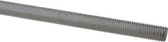 Made in USA - 1/4-28 UNF (Fine), 6' Long, Low Carbon Steel Threaded Rod - Zinc-Plated Finish, Right Hand Thread - Apex Tool & Supply