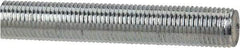Made in USA - 3/8-24 UNF (Fine), 6' Long, Low Carbon Steel Threaded Rod - Zinc-Plated Finish, Right Hand Thread - Apex Tool & Supply