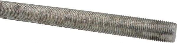 Made in USA - 5/8-18 UNF (Fine), 6' Long, Low Carbon Steel Threaded Rod - Zinc-Plated Finish, Right Hand Thread - Apex Tool & Supply