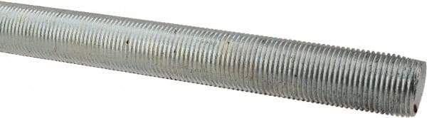Made in USA - 3/4-16 UNF (Fine), 6' Long, Low Carbon Steel Threaded Rod - Zinc-Plated Finish, Right Hand Thread - Apex Tool & Supply