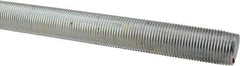 Made in USA - 3/4-16 UNF (Fine), 6' Long, Low Carbon Steel Threaded Rod - Zinc-Plated Finish, Right Hand Thread - Apex Tool & Supply
