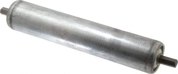 Made in USA - Replacement Conveyor Roller for 10 Inches Between Frame - 1.9 Inch Diameter, 7/16 Inch Axle, Galvanized Steel Finish, 16 Gage - Apex Tool & Supply