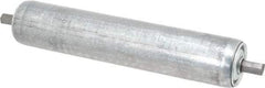 Made in USA - Replacement Conveyor Roller for 10 Inches Between Frame - 1.9 Inch Diameter, 7/16 Inch Axle, Galvanized Steel Finish, 12 Gage - Apex Tool & Supply