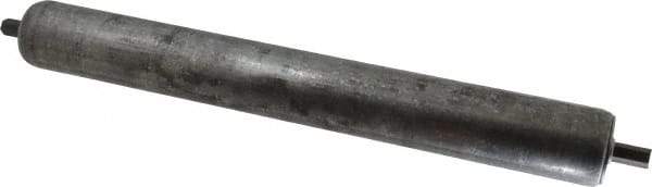 Made in USA - Replacement Conveyor Roller for 16 Inches Between Frame - 1.9 Inch Diameter, 7/16 Inch Axle, Galvanized Steel Finish, 14 Gage - Apex Tool & Supply