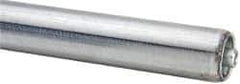 Made in USA - Replacement Conveyor Roller for 22 Inches Between Frame - 1.4 Inch Diameter, 1/4 Inch Axle, Galvanized Steel Finish, 18 Gage - Apex Tool & Supply