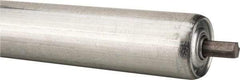 Made in USA - Replacement Conveyor Roller for 28 Inches Between Frame - 1.9 Inch Diameter, 7/16 Inch Axle, Galvanized Steel Finish, 16 Gage - Apex Tool & Supply