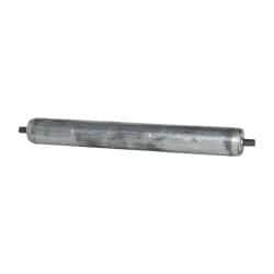 Made in USA - Replacement Conveyor Roller for 28 Inches Between Frame - 1.9 Inch Diameter, 7/16 Inch Axle, Galvanized Steel Finish, 14 Gage - Apex Tool & Supply