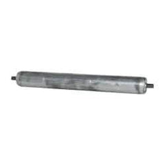 Made in USA - Replacement Conveyor Roller for 28 Inches Between Frame - 1.9 Inch Diameter, 7/16 Inch Axle, Galvanized Steel Finish, 14 Gage - Apex Tool & Supply