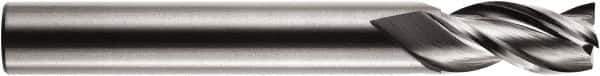 RobbJack - 5/8", 1-1/4" LOC, 5/8" Shank Diam, 3-1/2" OAL, 3 Flute, Solid Carbide Square End Mill - Single End, Uncoated, Spiral Flute, 35° Helix, Centercutting, Right Hand Cut, Right Hand Flute, Series A1-303 - Apex Tool & Supply