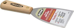 Hyde Tools - Flexible Carbon Steel 1-Edge Scraper - 3" Blade Width, 8-1/4" Long Hardwood Handle - Apex Tool & Supply