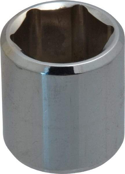 Proto - 3/8" Drive, Standard Hand Socket - 6 Points, 1-3/16" OAL, Chrome Finish - Apex Tool & Supply