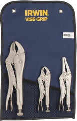 Irwin - 3 Piece Locking Plier Set - Comes in Tool Roll - Apex Tool & Supply