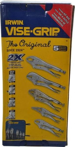 Irwin - 5 Piece Locking Plier Set - Comes in Kit Bag - Apex Tool & Supply