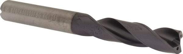 Kennametal - 10mm 180° Spiral Flute Solid Carbide Screw Machine Drill Bit - Right Hand Cut, 47mm Flute Length, 89mm OAL, Flat-Bottom Point, Straight Shank, Through Coolant - Apex Tool & Supply