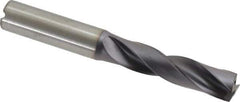 Kennametal - 12.8mm 180° Spiral Flute Solid Carbide Screw Machine Drill Bit - Right Hand Cut, 60mm Flute Length, 107mm OAL, Flat-Bottom Point, Straight Shank, Through Coolant - Apex Tool & Supply