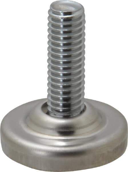 Sugatsune - 3/8-16 Bolt Thread, Stud Mount Leveling Pad & Mount - 352 Max Lb Capacity, 1-17/64" Base Diam - Apex Tool & Supply