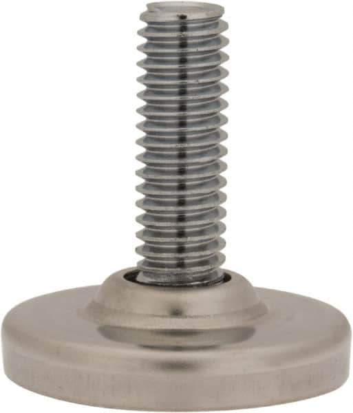 Sugatsune - 3/8-16 Bolt Thread, Stud Mount Leveling Pad & Mount - 352 Max Lb Capacity, 1-27/64" Base Diam - Apex Tool & Supply